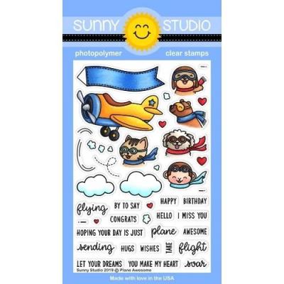 Sunny Studio Clear Stamps - Plane Awesome